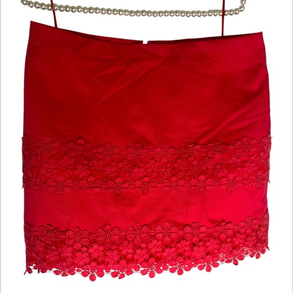 J. Crew Red Mini Pencil Skirt for Work - Picture 3 of 9